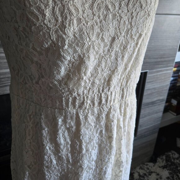 Feel Pretty Cream Lace Cap Sleeve Dress - Size XL - Picture 3 of 4